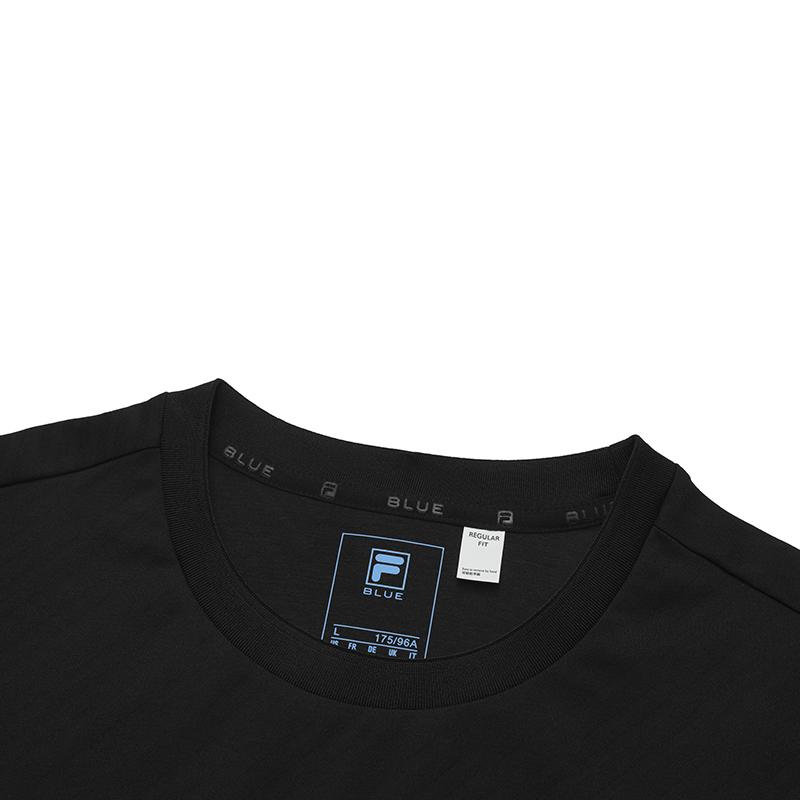 Fila Lifestyle Breathable Stretchy Casual Daily Commuting Versatile Minimalist Regular Knit Short Sleeve T-Shirt Men Tops Black F11M522117FBK