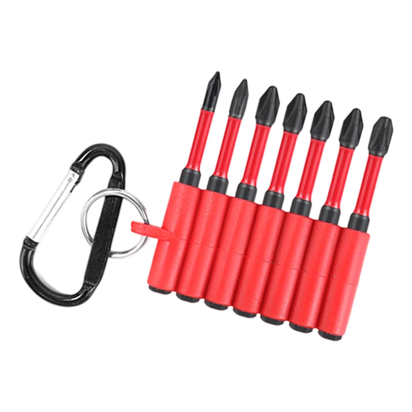 

MultiSize Magnetic Screwdriver Bits Set Heavy Dutys 62HRC Hardness Drill Bit PVC Sleeves Portable Keyring Design