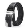 Men's High-End Crocodile Pattern Leather Belt with Alloy Automatic Buckle, Perfect for Business Wear