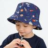 Kids Summer Sun Protection Cap Spaceship Planet Print Bucket Hat Wide Brim Fisherman Hats Boys Girls Outdoor Beach Basin Caps