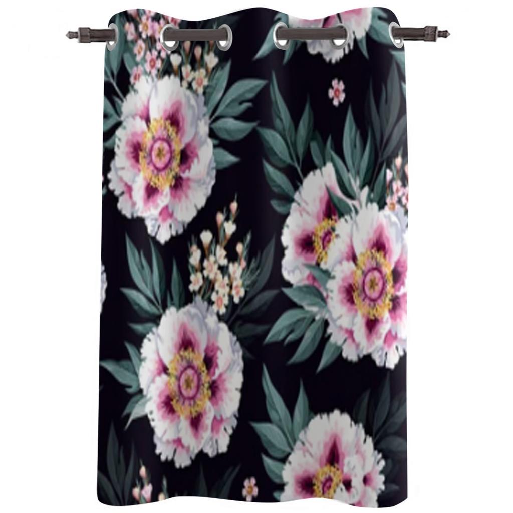 Weiße Pfingstrose Fenster Vorhang Für Wohnzimmer Schlafzimmer Dekoration Vorhänge Luxus Küche Raffgardinen