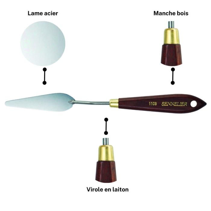 Painting Knife - Sennelier - No. 1108 - Wooden Handle - Steel Blade