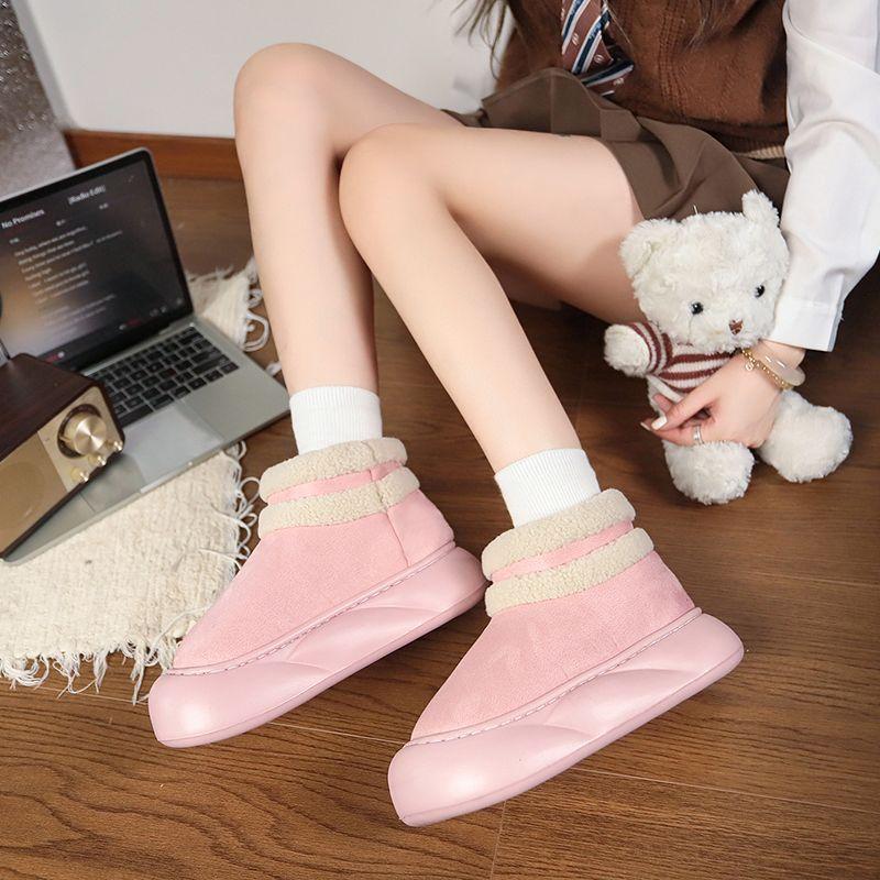Cute Simple and Comfortable Snow Boots Women's Season Internet Celebrity Explosion Velvet Warm Short Boots Children