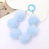 New Korean Version Plush Ball Pendant Handmade Bead Phone Pendant Short Wristband Anti Loss Chain for Women Bag Accessories