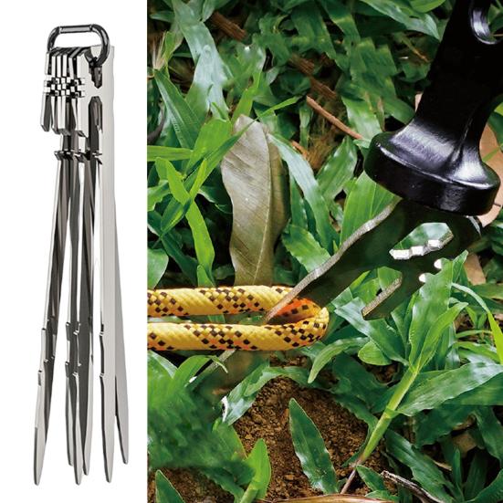 6 stk 22/28 cm campingteltstake Heavy Duty rustfritt stål Utendørs kalesje Vindtett bakkespyd teltpinne Campingtilbehør