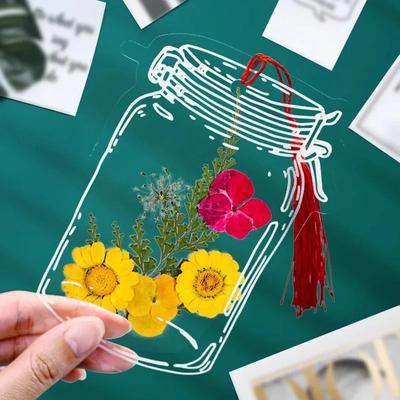 20-100 Stück DIY Transparente Trockenblumen Lesezeichen Schüler Handgemacht Kreativ Kleine Flasche Pflanzenproben Lesezeichen Schreibwaren
