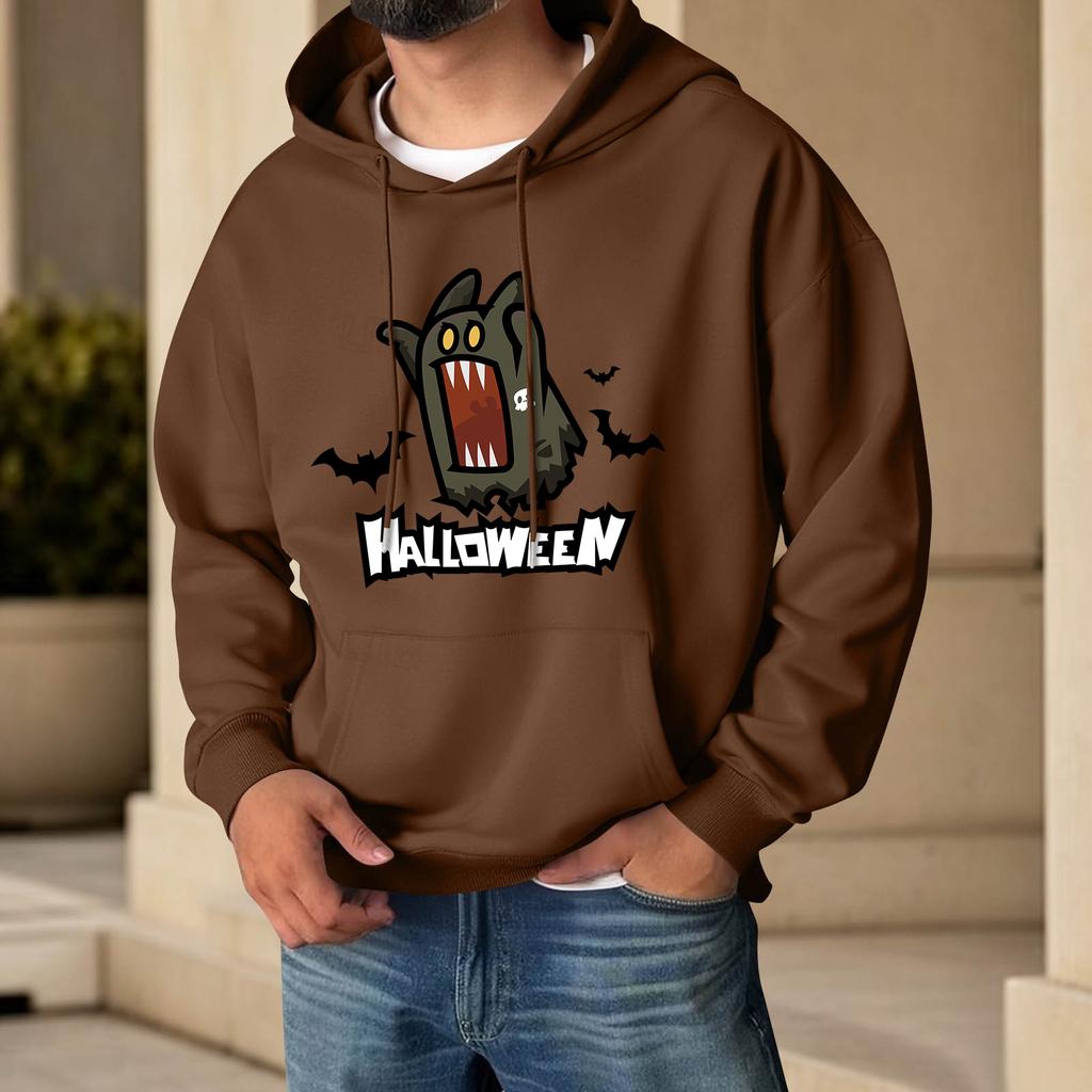 Men's Halloween Print Hoodie with Pockets Long Sleeve Casual Pullover