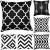Black White Ric Pillow Covers 18X18 Inches Simple Black White Ric Pattern Pillowcase Decorative Throw Cushion