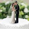 Elegant Bride & Groom Wedding Cake Topper With Veil 4.3" - Anniversary, Bridal Shower, Engagement Party Decoration,Wedding Props