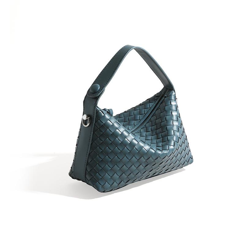 

Женская сумка из натуральной кожи Простая женская сумка Сумка через плечо Сумка-кроссбоди Вместительная ручная плетеная сумка синий