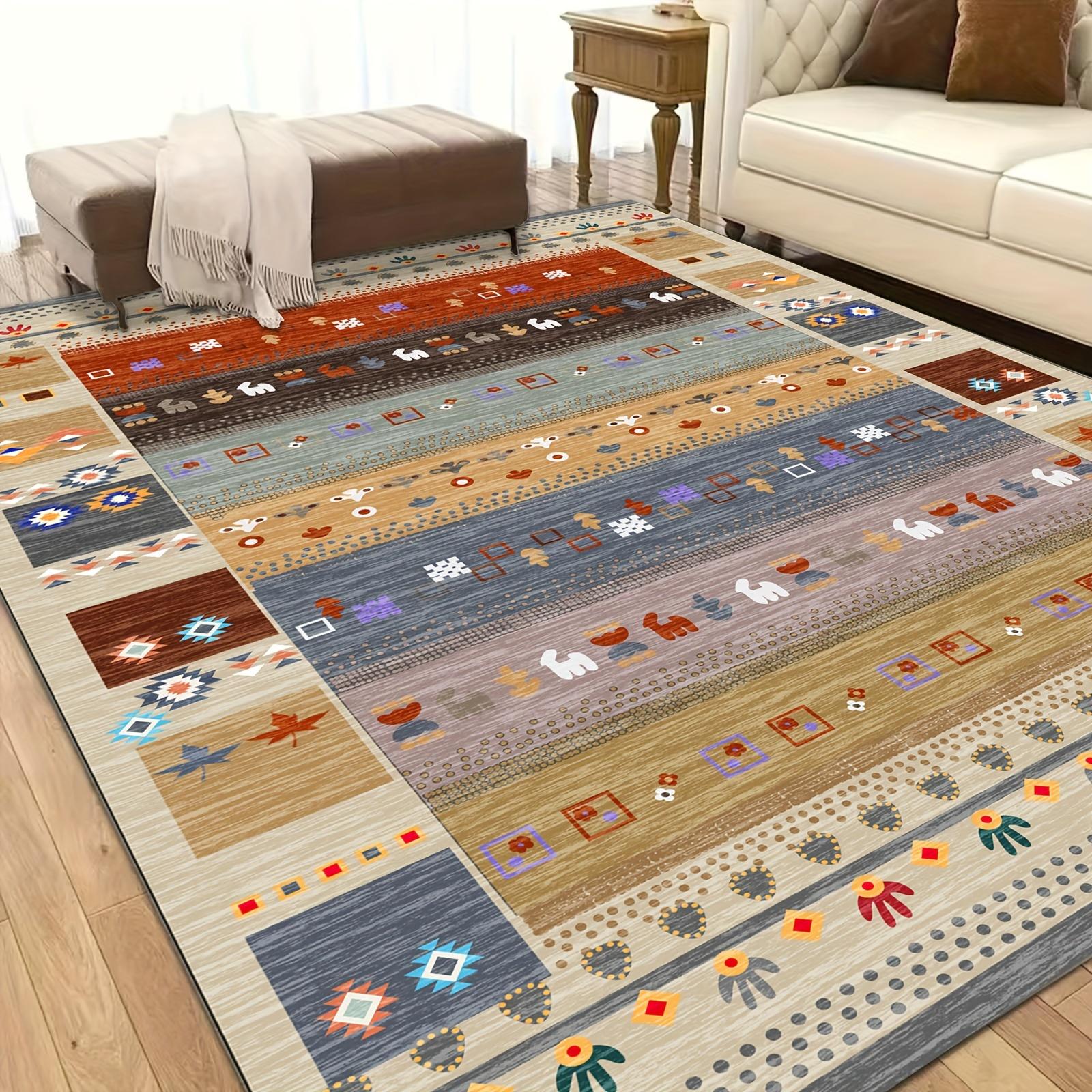 

Надвеликий килимок для зони Вінтажний богемний племінний візерунок Землисті тони Машинне прання Протиковзкий килимок для підлоги Вітальня Спальня 50x80cm20x31in