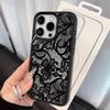 Custodia per Telefono Nera con Pizzo e Motivo Litchi per iPhone 17 Pro Max 16 Plus 15 14 13 12 11 XS XR X 1 Air Cover Morbido in Silicone Antiurto