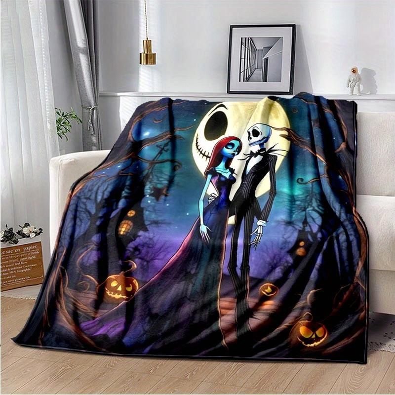 1pc The Nightmare Before Christmas Printing Blanket - Soft, All-Season Throw for Living Room, Bedroom,Personalized Gift with Adorable Cartoon Design