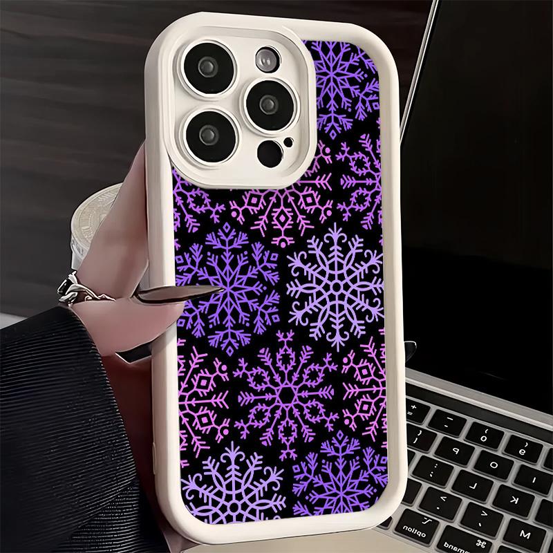 Snow Snowflake Winter Phone Case for iPhone 16 17 Air 16E 15 Pro Max 14 Plus 13 12 Mini Capa Soft Shell Silicone Funda