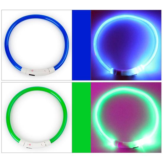 LED Dog Collar Rechargeable Luminous USB Charging Puppy Light Up Collar for Outdoor