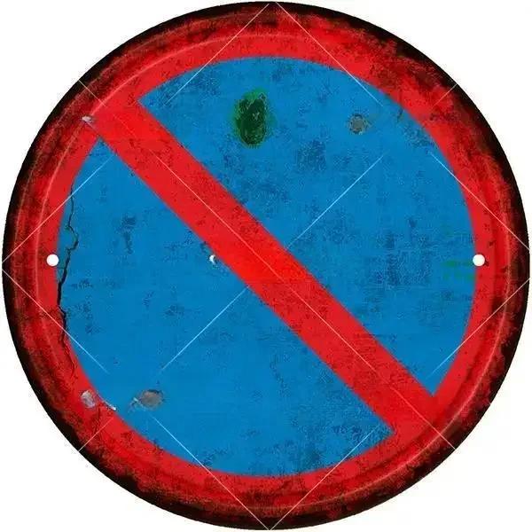 STOP Warning Round Garage Vintage Metal Sign Plate Tin Sign Wall Decor for Bar Pub Store Man Cave Yard or Outdoor Decoration