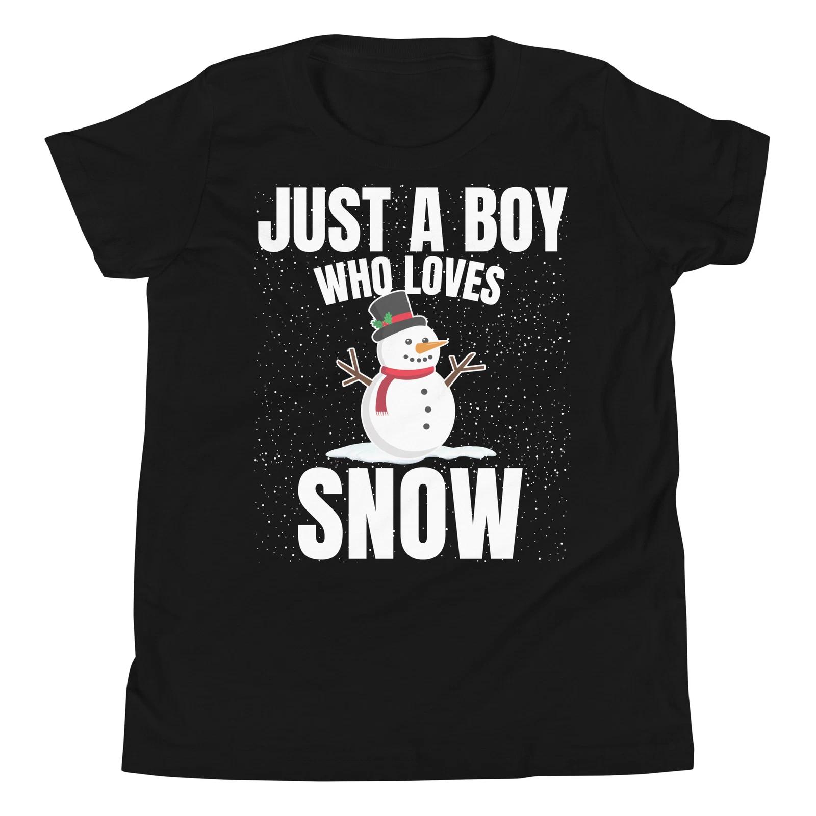 

Just a Boy who Loves Snow Day Lover Snowflake Novelty Youth T-Shirt 100