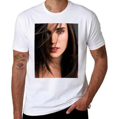 LUPRAKEN Mens T-Shirt Jennifer Connelly T Shirt Summer Casual Short Crew Short Sleeve Tops Tee
