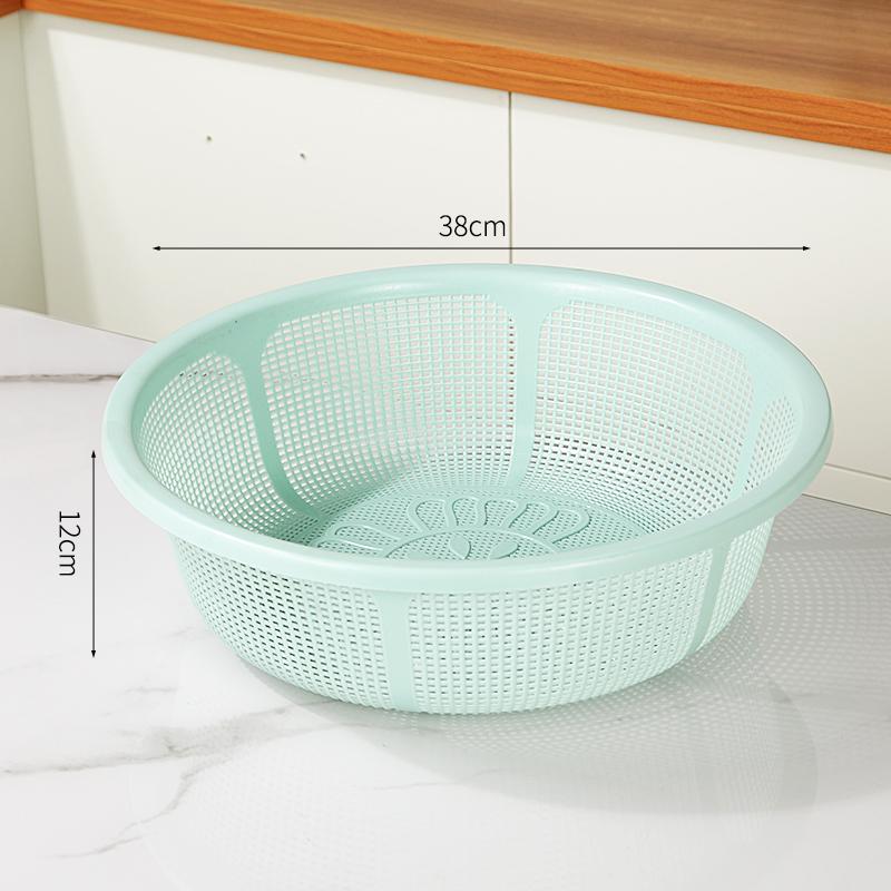 Large Size Plastic Drain Basket Kitchen Vegetable Washing Basket Hollow Out Fruit Basket Round Sieve Rice Cleaning Basket
