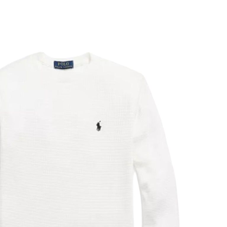 Polo Ralph Lauren Embroidered Waffle Crew Neck Long Sleeve Sweatshirt Men sweatshirt 710767967-001