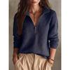 Women S Knit Half Zip Casual Solid Long Sleeve Sweater