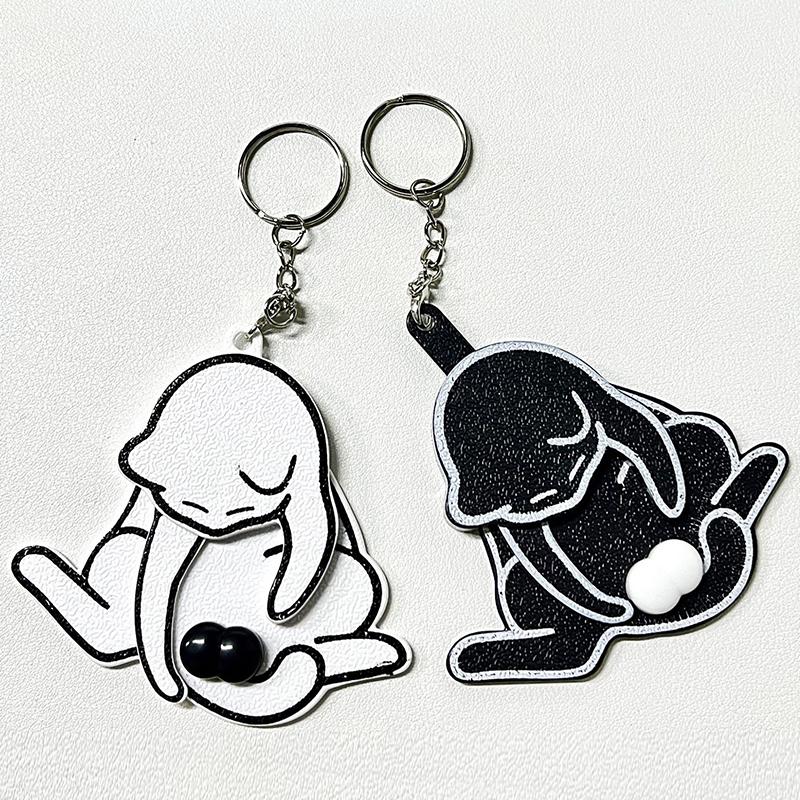 Explosive creative mischief cat rotatable keychain backpack pendant figurine gift toy