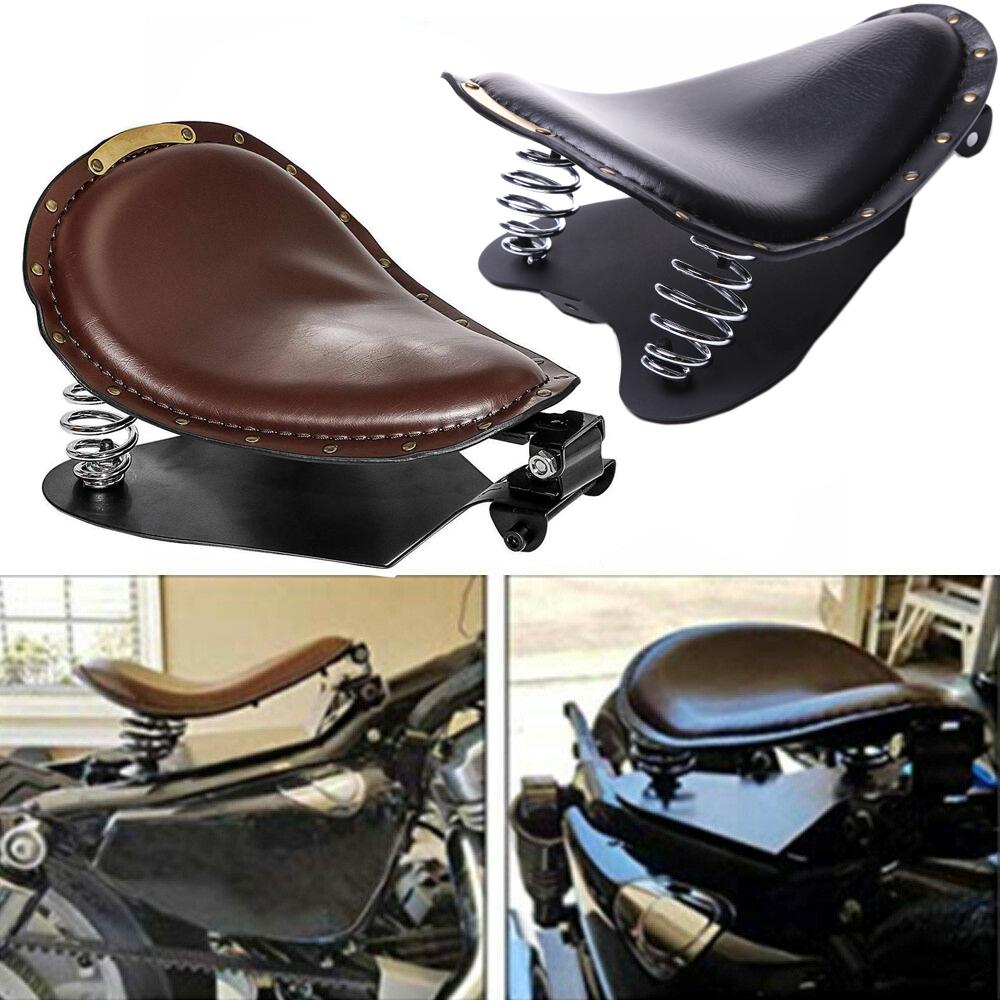 For Harley Heritage Softail Chopper Bobber Custom Motorcycle Universal Solo Driver Seat with Springs Bracket Mount Seat