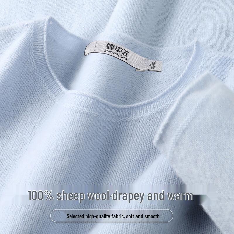 SNOWFLYING Women s Pure Wool Round Neck Sweater One Size