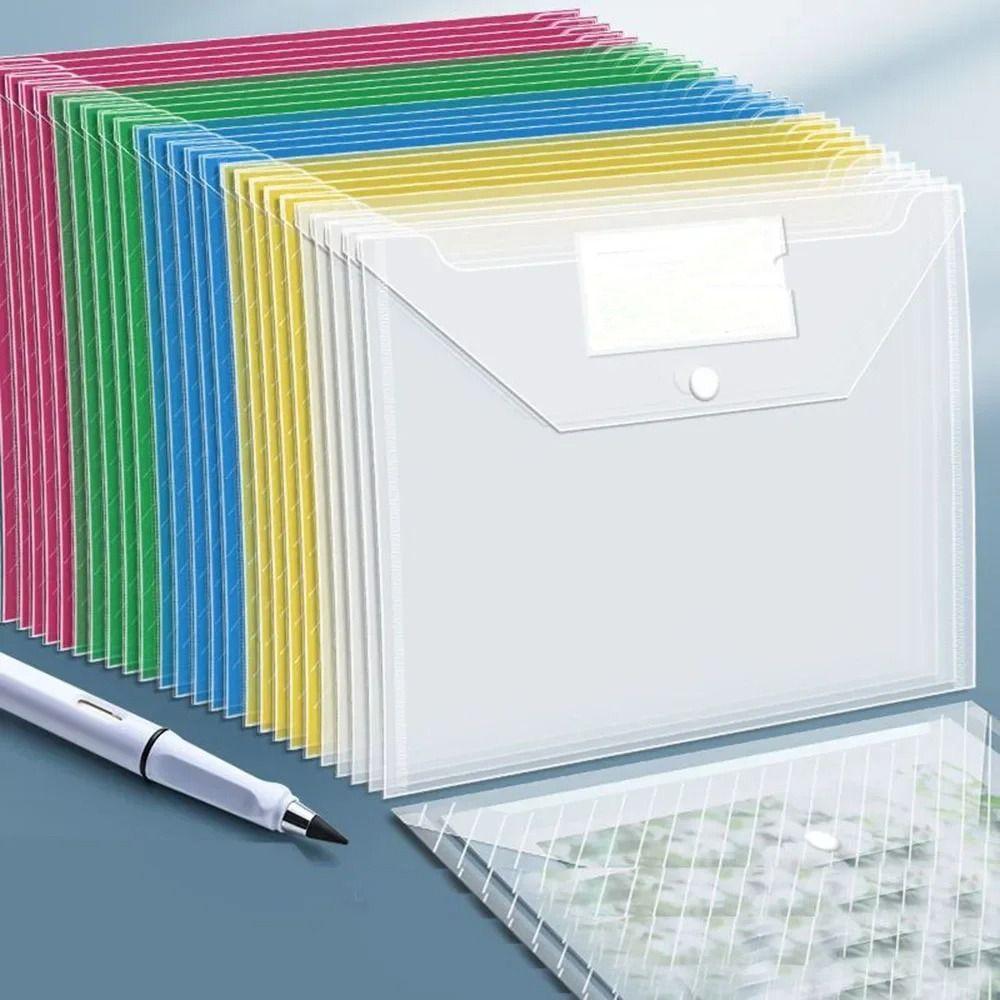 

10 шт./пакет с кнопками, сумка для документов формата А4, портативная сумка для архивов