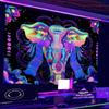 Wall Hanging Aesthetic Tapestry Uv reactive Fluorescent Elephant Fluorescent Background Wall Cloth For Living Room