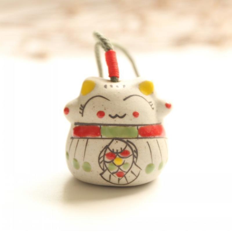 1/5pcs Lucky Cat Ceramic Pendant Hanging Foyer Decor Sunny Day Doll Handicraft Gift Cat Bag Room Decoration Accessories