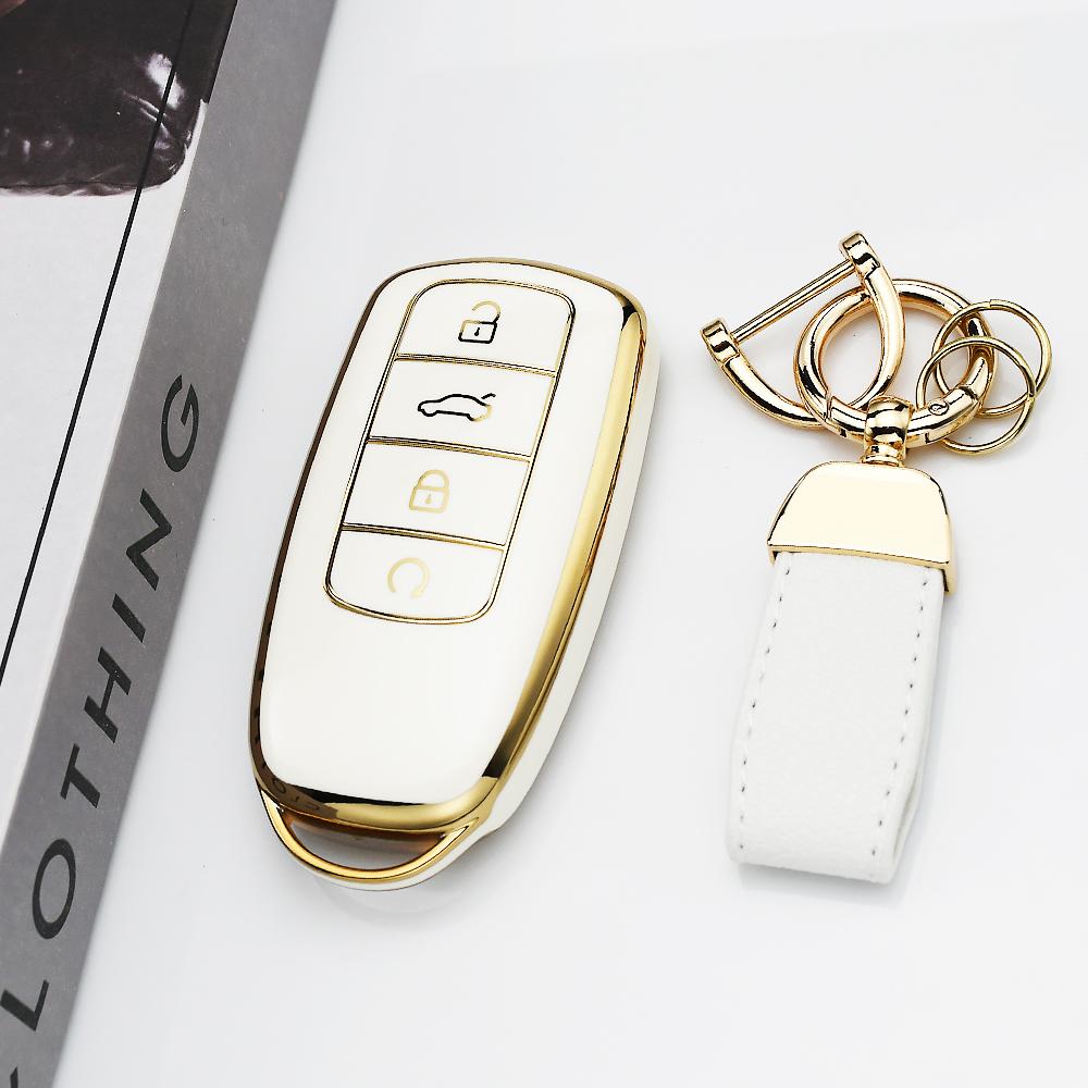 Gold Edge Auto Shell Keyless Fob Holder For Chery Tiggo 8 Pro Tiggo 8Plus New 5 Plus 7Pro Omoda C5 5 Fx Tpu Car Key Case Cover