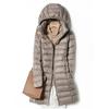 OFTBUY Slim Remove Hooded Parka Fashionable Outerwear 2023 Winter Womens Down Jackets Long Light Thin Coat Puffer Jacket