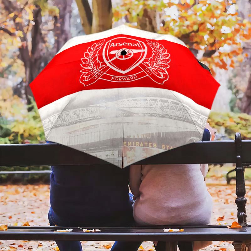 Arsenal Football Club mönster, automatiskt hopfällbart paraply, bärbar och hopfällbar design, 8 revben, en julklapp eller födelsedagspresent.