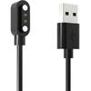 2Pcs 2-Pin Universal Black USB Data Charging Cable with Magnetic Charger Charging Mode for Smart Watch 2.84mm