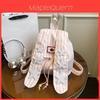 Soft Girl Bunny Ear Backpack With Striped Pattern For Daily Use And Student Commute