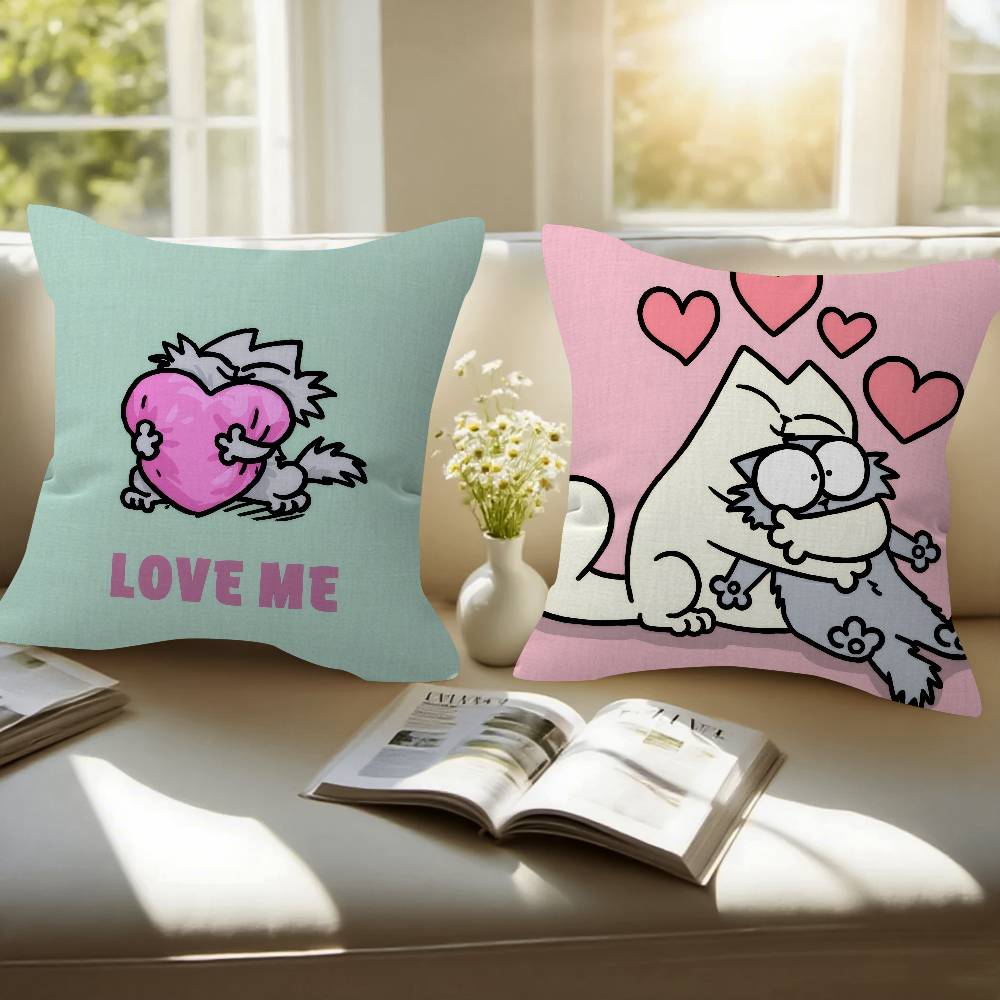 Kawaii SSimons Cat anime  pillow cover sofa cushion cover home room decoration children gift