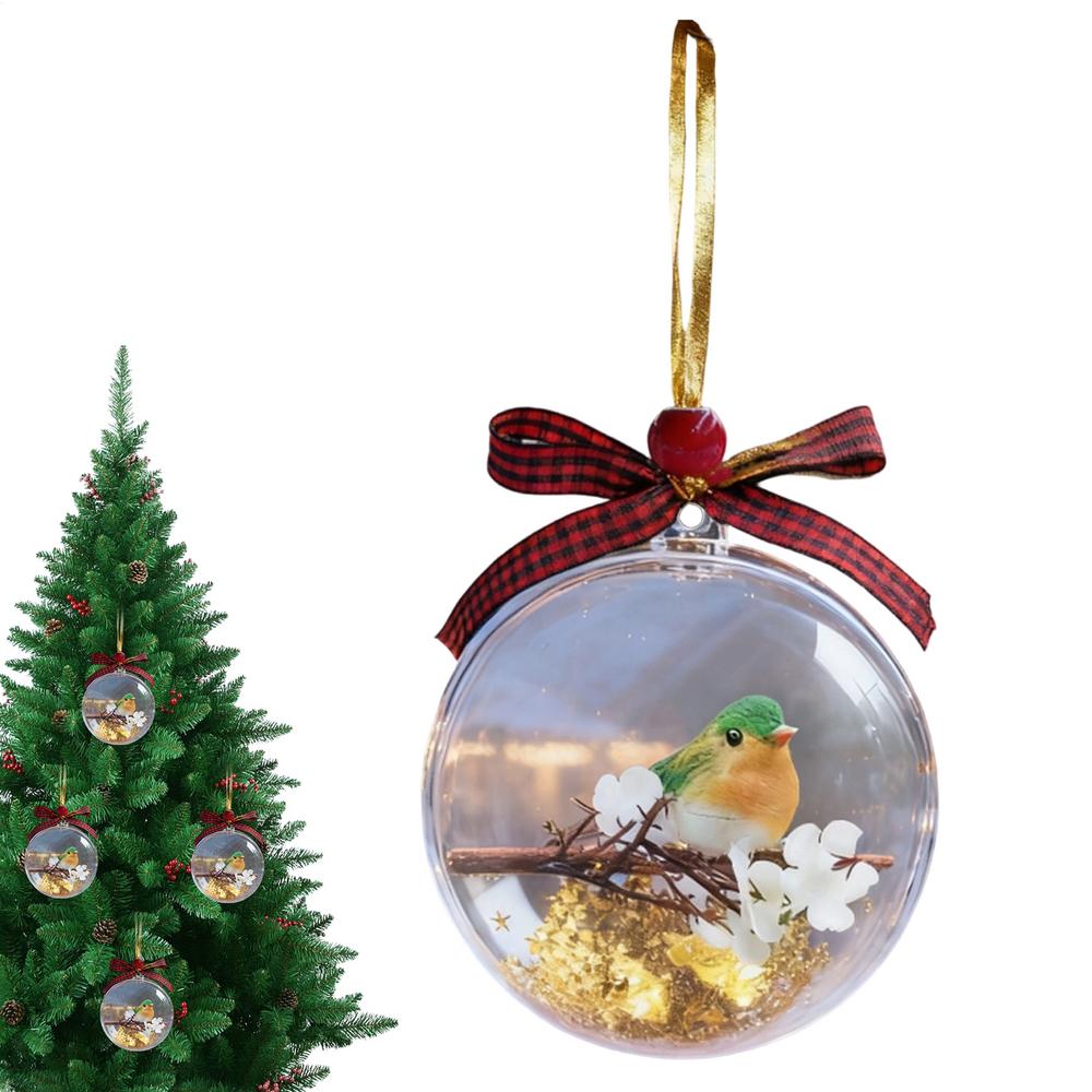 

Clear Christmas Ornaments Balls Hummingbird 3.54Inch Clear Ball Bird Ornaments For Tree Fall Home Party Family Birthday Holiday Others