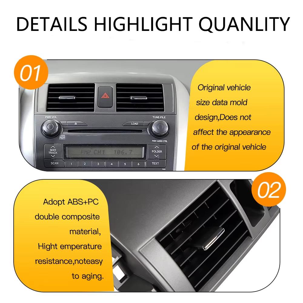 55670-02160 Bord Auto Central A/c Gura de Aerisire Ornament Rama Superioară Ieșire Canal Aer Condiționat Instalație Pentru 08-13 Toyota Corolla