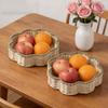 Handgeflochtener Papierseil-Aufbewahrungskorb, Imitation Rattan Haushalts-Aufbewahrungskorb, Obst- und Gemüsekorb, Wohnzimmer Snack-Tablett