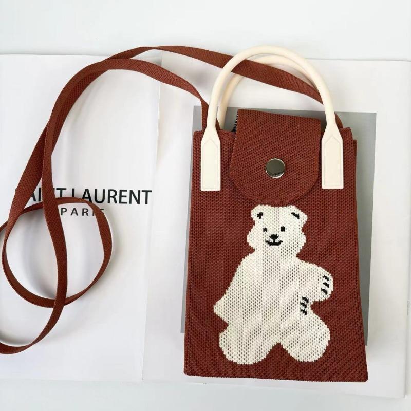 Premium sense cute versatile cartoon mobile phone bag niche design knitted bag versatile messenger shoulder bag change bag