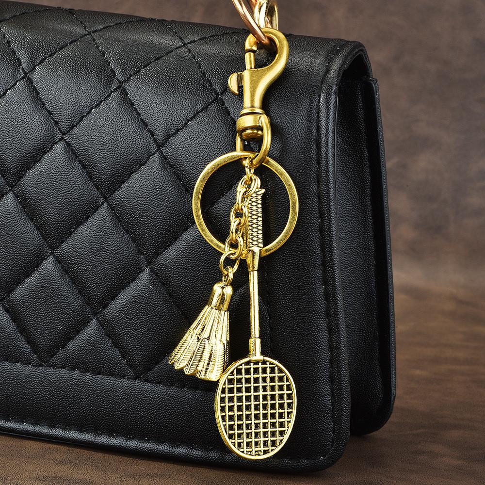 Retro Style Keychain With Featherball Pendant For Bags And Car Decor