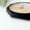 KATOMOKU Muku Clock 8 Octagonal Black km-81BKRCS8 Wall Clock with Continuous Second Hand, 30.0cm Diameter (SKP Radio-Controlled Clock)
