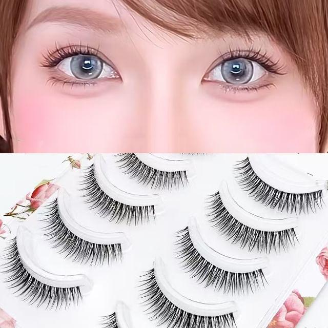Lashie - Натуральные накладные ресницы, мультипак DFY-73 - Clear Band - Black - One Size