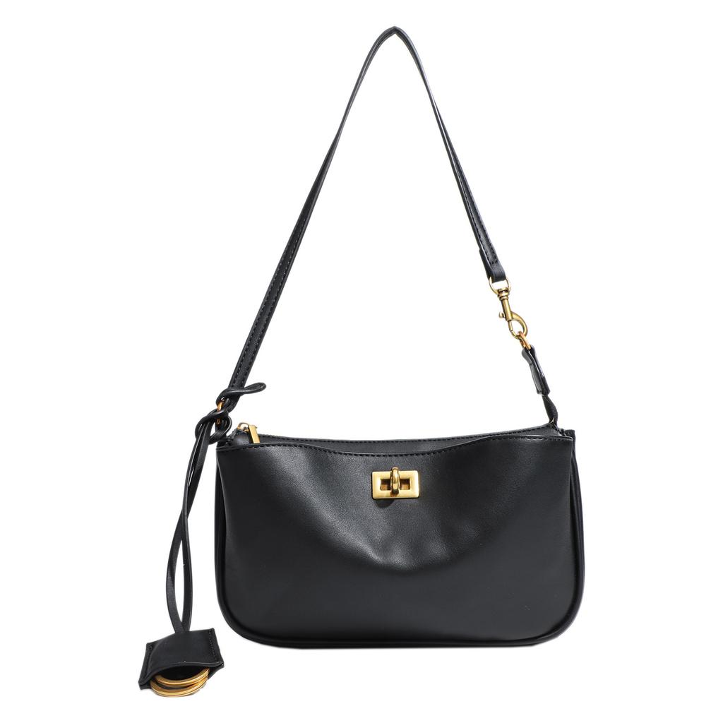 Autumn and Winter Head Layer European and American Armpit Bag Women's Lock Square Bag High End Light Luxury Handbag Single Shoulder Crossbody Bag