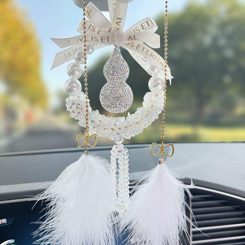 Crystal Gourd Car Safety Pendant for Rearview Mirror - Goddess Vibe Interior Decoration