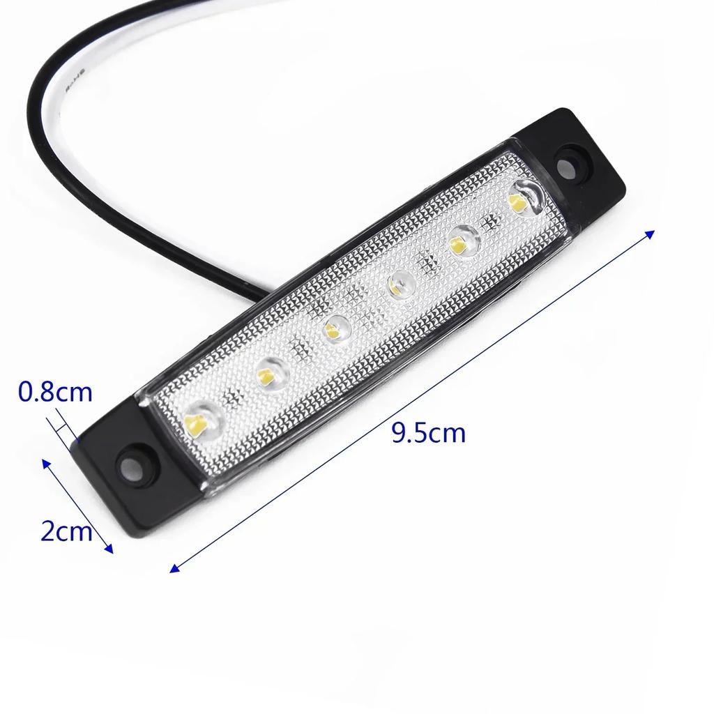 Car External Lights LED 12V 6 LED Side Marker Light For Trailer Truck Boat Bus Low Trailer Rear Warning Lamp