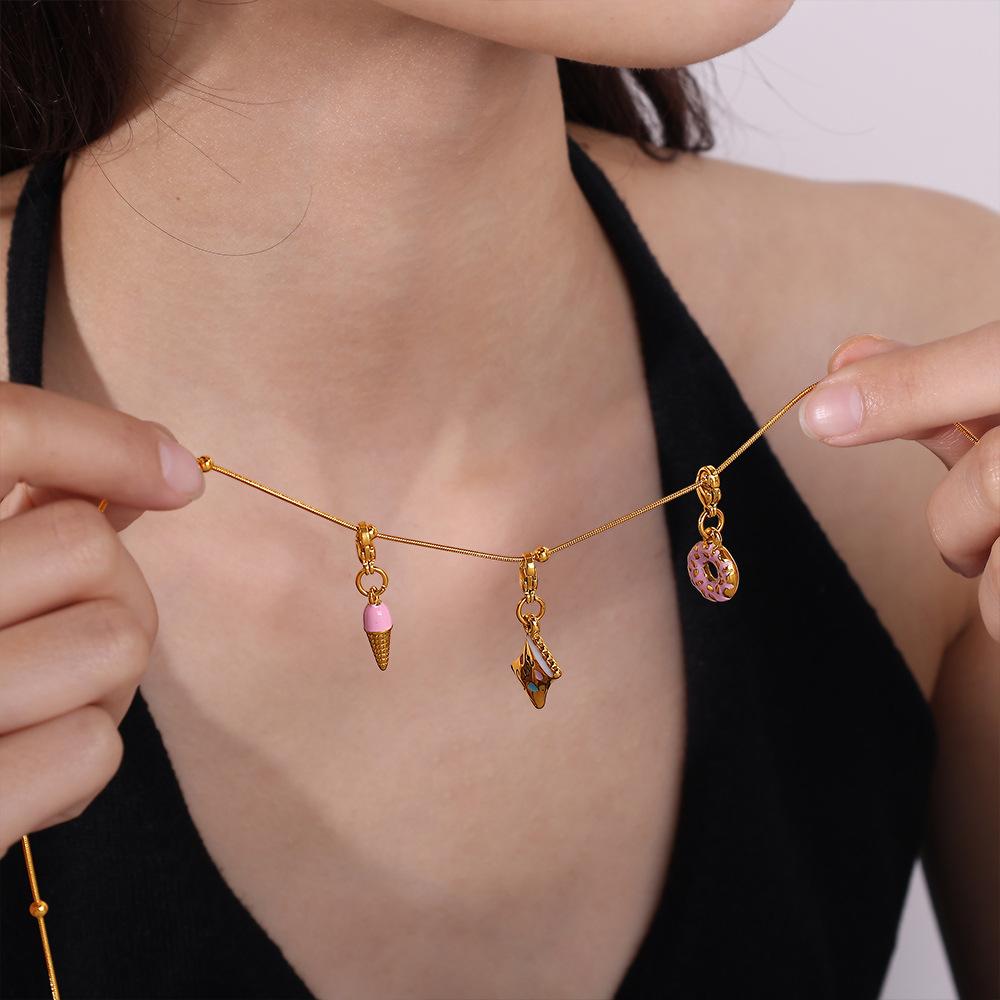 Cute Sweet Wind Pizza Candy Food Series Lobster Buckle Pendant Diy Bracelet Necklace Exquisite Accessories