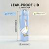 1PC White Goose Simple Drawing 750ml Color Plastic Sports Water Bottle Leakproof Flip Straw Lid Suitable for Sports Office Home Use