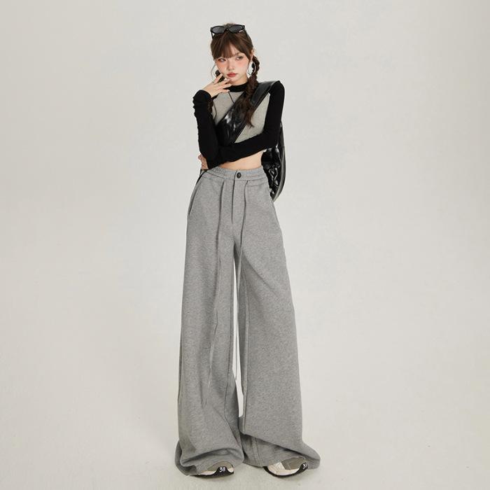 Elastic Waist Drawstring Casual Pants for Women In Autumn and Winter Wide-leg Casual Pants for Women In Autumn and Winter Hoodies for Women